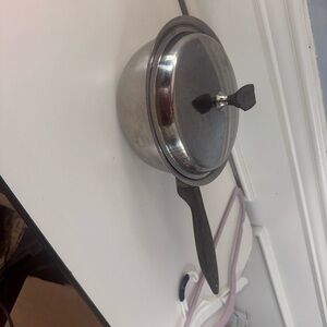 Classic Stainless Steel Saucepan with Black Handle